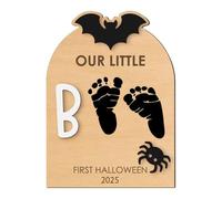Kit and Footprint - 's First Halloween Memorial | Craft Kit with Ink Pad and Hand Ornament | Memory Gift For Birth Shower Mom Dad Family Family