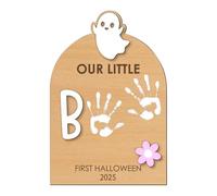 Kit and Footprint - 's First Halloween Memorial | Craft Kit with Ink Pad and Hand Ornament | Memory Gift For Birth Shower Mom Dad Family Family