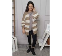 Kit and Kaboodal Women's Kennedy Stripe Knitted Cardigan Camel Kit and Kaboodal Camel One Size