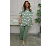 Kit and Kaboodal Women's Lisette Spot Linen Top Khaki Kit and Kaboodal Khaki One Size