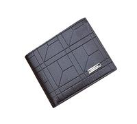 Kit Card Cases Metal Fashion Simple Stripes Short Wallet Women Men Open Purse Multiple Card Slots Clutch Bag Purses for Men Genuine Leather, a, standard size