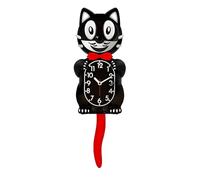 Kit-Cat Clock - Acrylic Cat Clock With Moving Tail | Black With Chrome Bow Tie, Classic Moving Eyes And Tail | Room Decor For Birthday Christmas Housewarming Bedroom Kitchen Home Office