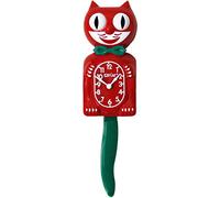 Kit-Cat Clock Limited Edition Christmas Red and Green Clock - Retro Cat Wall Clock with Moving Eyes and Swing Tail, Battery Operated - Made in the USA - Decorative and Original Gift