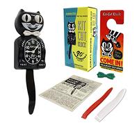 Kit Cat Klock The Original 90th Anniversary Limited Edition with Collectors Box, Black Kit Cat Wall Clock with White Bow Tie, Pendulum Tail and Moving Eyes, Ideal as a Vintage Home Decoration