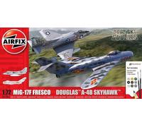 KIT DA MONTARE IN SCALA COMPATIBILE CON MIG 17F FRESCO DOUGLAS A-4B SKYHAWK DOGFIGHT DOUBLE KIT 1:72 AIRFIX A50185