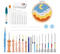 Kit De Bordado Con Aguja Perforadora - Kit De Arranque Punch Needle Para Adultos | Juego De Punzón Para Principiantes | Herramienta Práctica Y Práctica Para Hacer Punzones, Sombreros, Edredones, Almoh