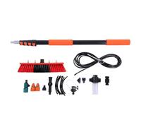 Kit de Cepillo para Panel Solar, Poste Telescóo de 12 Pies y Adaptador de ángulo de 180°, Ps de Nailon de Alta Dedad, 4 Boquillas Altas, para Techo, RV, Canalón,