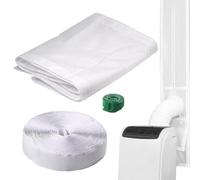 Kit de joint de porte coulissante, kit de ventilation AC - Adjustable à double tuyau scellé - Kits d'isolatioffort: ouvrez la porte coulissante de la largeur souhaitée, fixez le tissu d'étn