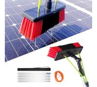 Kit De Limpieza De Paneles Solares: Pértiga Telescóa Con Suministro De Agua Y Cepillo Para La Limpieza De Ventanas Exteriores. Ideal Para Paneles Fotovoltaicos Y Cames. Herienta Eficiente Pa