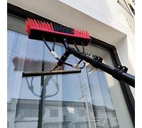 Kit de Limpieza de Ventanas con Suministro de Agua Extensible de 12 a 36 pies: rasqueta y pértiga de Largo Alcance Ideal para la Limpieza de Paneles solares y techos de invernader