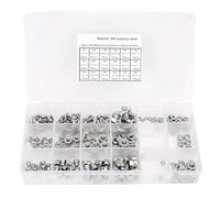 Kit de tuercas de acero inoxidable, 180 piezas, tuercas hexagonales con tapa de brida de ala, surtido M2 M2.5 M3 M4 M5 M6 para proyectos industriales de reparación del hogar DIY
