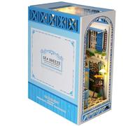Kit,Doll House Miniature Kit Sea Breeze Bookshelf Insert Decor | Creative Assembled Bookends Crafts for Table Shelf