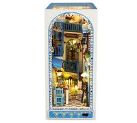 Kit | Doll House Miniature Kit Sea Breeze Bookshelf Insert Decor,Decorative Bookshelf Miniature Scenes, Creative Assembled Bookends for Book Lovers