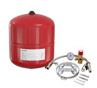 KIT - Flamco Baseflex 25L Heating Expansion Vessel Red with Sealed System KIT 3 bar