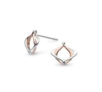 Kit Heath Alicia Rose Petite Stud Earrings - Sterling Silver with Rose Gold Plate, Simple and Elegant Design, Perfect for Everyday Wear