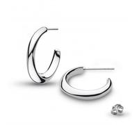 Kit Heath - Bevel Cirque Midi 20mm Hoop Earrings Sleek semi-hoops with a modern edge-gift yourself or someone special with effortless style (20mm)