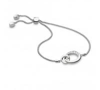 Kit Heath Bevel Cirque Cubic Zirconia Link Toggle Bracelet 7152CZ - - Sterling Silver / Rhodium Plated / Zirconia