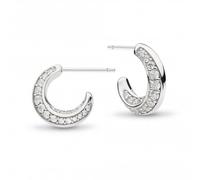 Kit Heath - Bevel Cirque Semi Hoop Stud Earrings Pavé-set sparkle in Sterling Silver-an ideal choice for adding everyday shine or gifting someone special