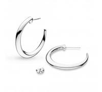 Kit Heath Bevel Cirque Grande Hoop Earrings 61775RP - Bold Statement | - Sterling Silver / Rhodium Plated