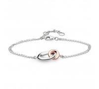 Kit Heath Bevel Cirque Link Blush Twin Chain Bracelet 71886RRP - Elegant - Sterling Silver / Rhodium Plated / Rose Gold Plated