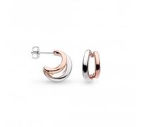 Kit Heath Bevel Cirque Link Blush Twin Hoop Earrings 61886RRP - Bold - Sterling Silver / Rhodium Plated / Rose Gold Plated