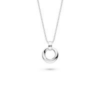 Kit Heath Bevel Cirque Mini Necklace - Sterling Silver Small Open Circle Pendant on Fine Chain, Modern Minimalist Jewellery for Everyday Wear and Layering