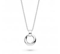 Kit Heath Bevel Cirque Mini Necklace - Sterling Silver Small Open Circle Pendant on Fine Chain, Modern Minimalist Jewellery for Everyday Wear and Layering