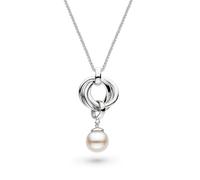 Kit Heath Bevel Trilogy Pearl Necklace - Sterling Silver, Freshwater Pearls, Sophisticated & Stylish. Classic pearls meet contemporary design