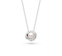 Kit Heath Bevel Trilogy Pearl Necklace - Sterling Silver Interlocking Trilogy Circles with Freshwater Pearl, Elegant Symbolic Fine Jewellery Gift