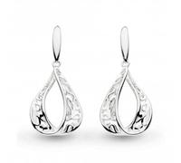 Kit Heath Blossom Flourish Loupe Drop Earrings - Sterling Silver Sculptural Loop Earrings with Flowing, Contemporary Silhouette for Effortless Day-to-Night Style