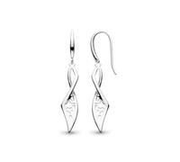 Kit Heath Blossom Flourish Twist Drop Earrings - Sculpted Sterling Silver Twisting Drop Design, Graceful and Contemporary for Effortless Everyday Style