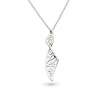 Kit Heath Blossom Flourish Twist Necklace 90015RP - Elegant Styling | - Sterling Silver / Rhodium Plated