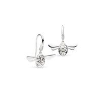 Kit Heath Blossom Flyte Honey Bee Glitz Zirconia Rhodium Plated Drop Earrings | Acotis - Rhodium Plated / Sterling Silver