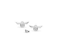 Kit Heath Blossom Flyte Honey Bee Rhodium Plated Stud Earrings | Acotis - Rhodium Plated / Sterling Silver