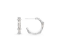 Kit Heath Blossom Flyte Honey Flower Rhodium Plated Semi Hoop Stud Earrings 60330RP - Sterling Silver / Rhodium Plated