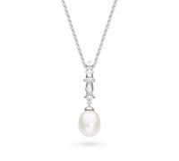 Kit Heath Blossom Flyte Honey Flower Zirconia Rhodium Plated Oval 18" Necklace 90334FPC - Sterling Silver / Rhodium Plated