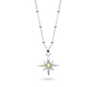 Kit Heath Céleste August Aurora Birthstone Peridot Rhodium Plated Ball Chain 18" Necklace 90459PD - Sterling Silver / Rhodium Plated