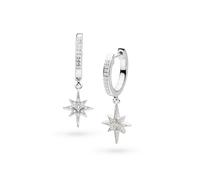 Kit Heath Céleste North Star Zirconia Rhodium Plated Hinged Hoop - Sterling Silver / Rhodium Plated
