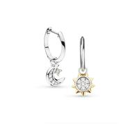 Kit Heath Céleste Sun & Crescent Moon Hoop Earrings - Sterling Silver and 18ct Gold Plate, Unique Sun and Moon Design, Perfect for Adding a Touch of Celestial Charm to Your Style