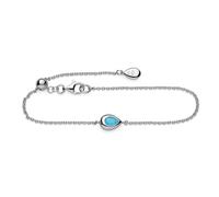 Kit Heath Coast Pebble Blue Blue Opal Rhodium Plated 7? Slider Bracelet | Acotis - Rhodium Plated / Sterling Silver