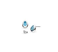 Kit Heath Coast Pebble Blue Swiss Blue Topaz Rhodium Plated Stud Earrings | Acotis - Rhodium Plated / Sterling Silver
