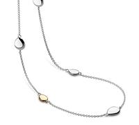 Coast Pebble Golden Station Necklace - Sterling Silver with Gold Plate, Delicate Pebble Stations. A chic piece that enhances any outfit with a natural touch