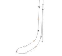 Kit Heath Coast Pebble Pearl Rhodium Plated Slider 22-32" Station Necklace 90169FP - Sterling Silver / Rhodium Plated