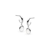 Kit Heath Coast Pebbles Rhodium Plated Semi Hoop Stud Drop - Sterling Silver / Rhodium Plated