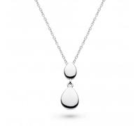 Kit Heath Coast Pebbles Twin Droplet Necklace 90186RP - Sterling Silver / Rhodium Plated
