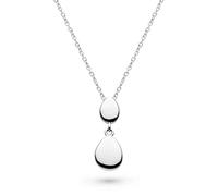 Kit Heath Coast Pebbles Twin Droplet Necklace - Sterling Silver, Organic Pebble Design with Flowing Twin Droplets, Inspired by the Coast, Perfect for Your Look or as a Thoughtful Gift