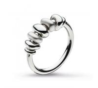 Kit Heath Coast Tumble Sand Ring 20195SRP - Size O - Sterling Silver / Rhodium Plated