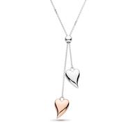 Desire Cherish Blush Heart Lariat Necklace - Sterling Silver with Pink Heart Pendant, Elegant & Playful Design. A delicate piece to wear every day or on special occasions