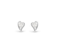 Kit Heath Desire Cherish Precious Pavé Heart Stud Earrings - Sterling Silver with Pavé Detailing, Timeless Heart Design, Perfect for Adding a Touch of Sparkle to Your Style