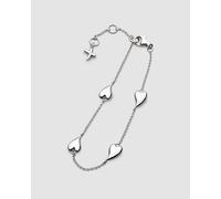 Kit Heath Desire Kiss Heart 7.5" Station Bracelet | Acotis - Rhodium Plated,Sterling Silver